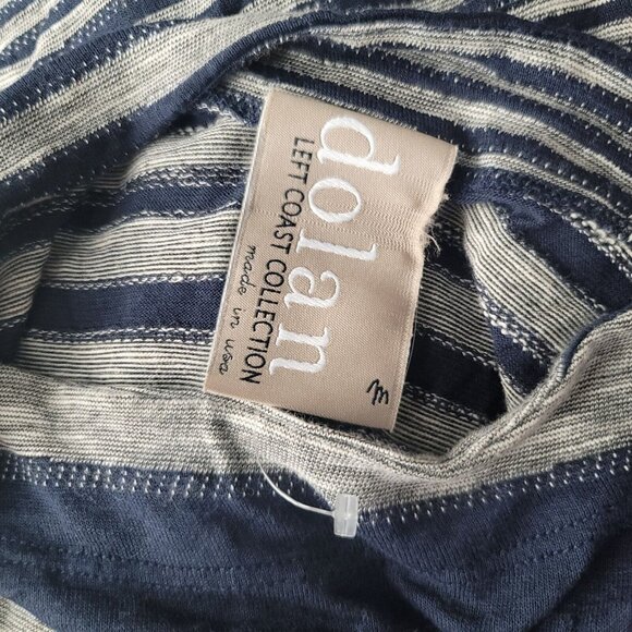 {Anthropologie} Dolan Mock Neck Striped Tunic Tank Top Navy Blue Size Medium - Picture 5 of 7